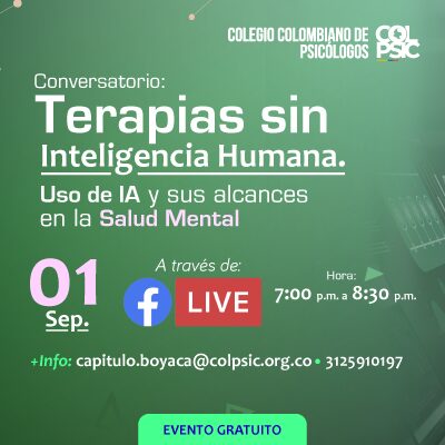 Conversatorio. Terapias sin Inteligencia Humana. Uso de IA y sus alcances en la salud mental.
